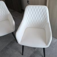 Poltrona poltroncina bianco similpelle shebby chic