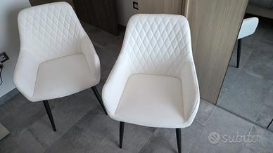 Poltrona poltroncina bianco similpelle shebby chic