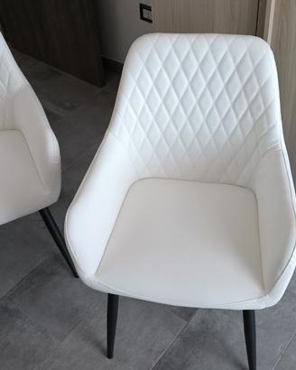 Poltrona poltroncina bianco similpelle shebby chic