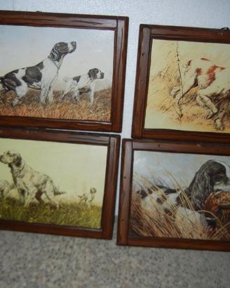 QUADRETTI  con Cani e Cacciagione