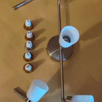 Lampada acciaio spazzolato vetro led soffitto muro