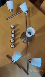 Lampada acciaio spazzolato vetro led soffitto muro