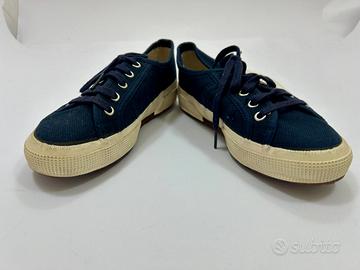 SNEAKERS SUPERGA 2750 N. 32 NUOVE- BLU NAVY-COTONE