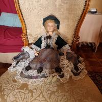 bambola porcellana dama dell'ottocento 