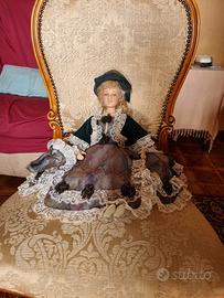 bambola porcellana dama dell'ottocento 