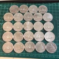 lotto 24 monete argento 500 lire caravelle dante c