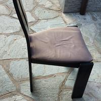 6 Sedie Moderne in Legno Laccato Nero – Buono Stat