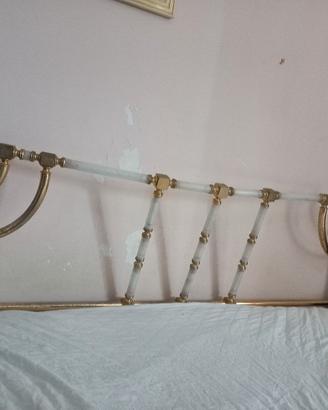 Esclusivo letto in ottone e bagno oro  + cristalli