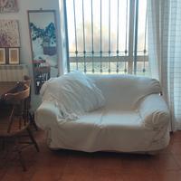 Divano in pelle Écru anni '80