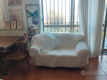 Divano in pelle Écru anni '80