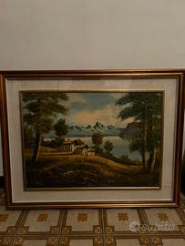 Quadro paesaggio, firmato L.Zanelli, Cornice Oro