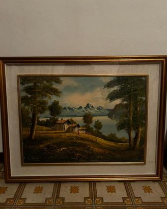 Quadro paesaggio, firmato L.Zanelli, Cornice Oro