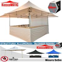 Chiosco gazebo pieghevole 5x5m certificato eventi