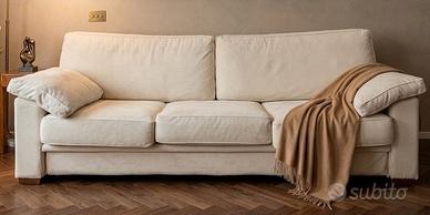 Divano Aelle 3 posti – Tessuto beige – sfoderabile