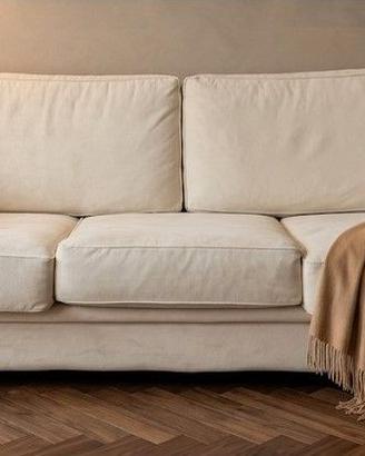 Divano Aelle 3 posti – Tessuto beige – sfoderabile