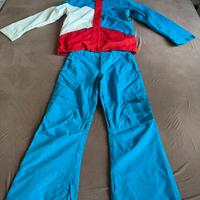 tuta sci ragazzo (fino 13 anni) rossa/celeste/bia