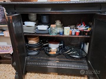 Buffet e mensola di fine '800 in legno massello