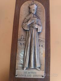 Placca commemorativa in metallo Beato Carlo Steeb