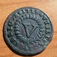 Moneta portoghese 5 Reis del 1713