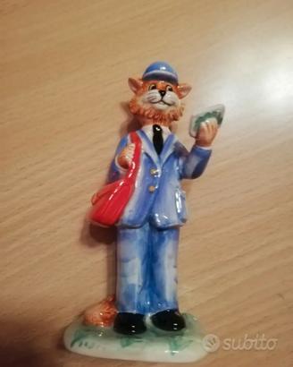 statuina ceramica gatto postino 