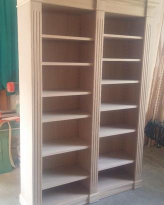 libreria 2 vani dritta e 1 angolo in rovere massel