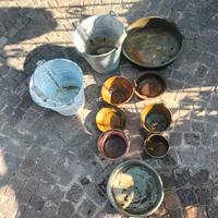 N.8 pezzi di rame più 2 secchielli