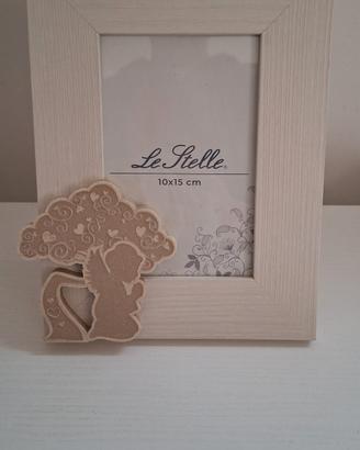 cornice le stelle 10x15 bianca effetto legno