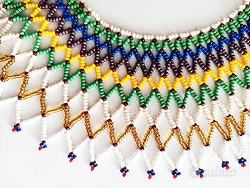 2x Collana tradizionale della fanciulla Zulu.