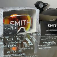 Maschera sci/snowboard grigia e rossa Smith Optics