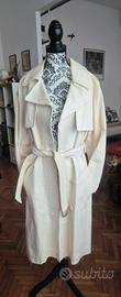 Trench in pelle color panna