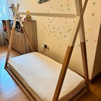 Lettino montessoriano con doghe e materasso