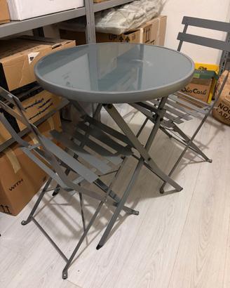 Tavolo in vetro colore grigio antracite