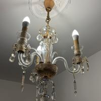Lampadario con pendenti in vetro