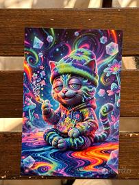 Stampa a tema gatti (gatto Drogatto) 10x15
