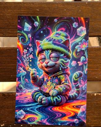 Stampa a tema gatti (gatto Drogatto) 10x15