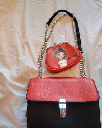 borsa in pelle con pochette 
