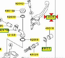 Leva freno ant Kawasaki ZX-6RR 132360024