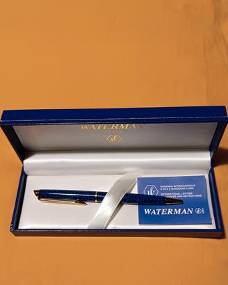 Penna a sfera Waterman marmo blu e oro