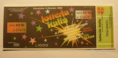 LOTTERIA ITALIA 1979 CON TAGLIANDO IN FDS - estraz