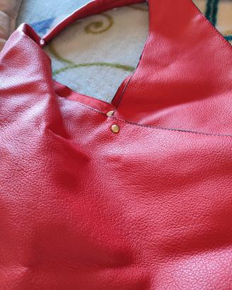 Sacca rossa similpelle