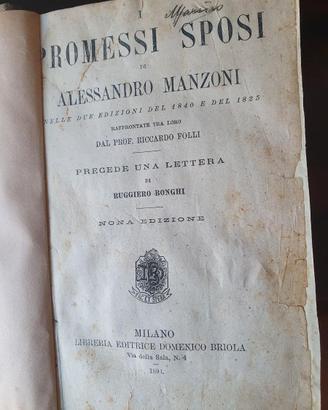 Manzoni, I Promessi Sposi, versione critica, 1896