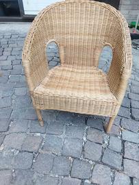 Poltroncina in midollino vinage