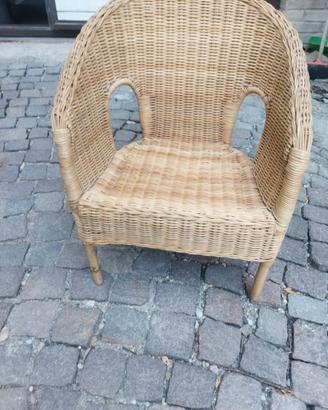Poltroncina in midollino vinage