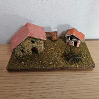 Paesaggio presepe vintage anni 80 ● Case 