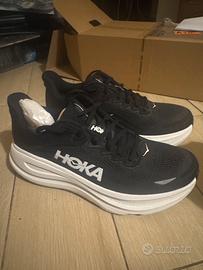 Hoka Bondi 9 bianca e nero