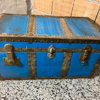 Antica Cassapanca in Legno Baule Vintage Forziere