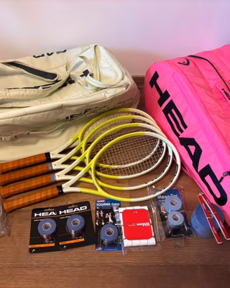 Set completo tennis Head, Wilson, Yonex, Tourna