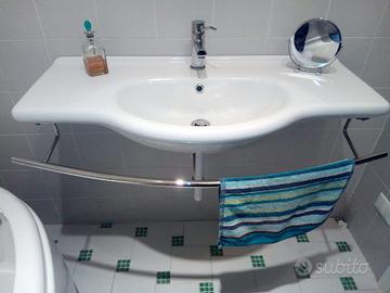Ceramica Lavandino Sospeso Bagno 105 cm Bianco