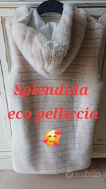 Splendida eco pelliccia smanicata fluffy