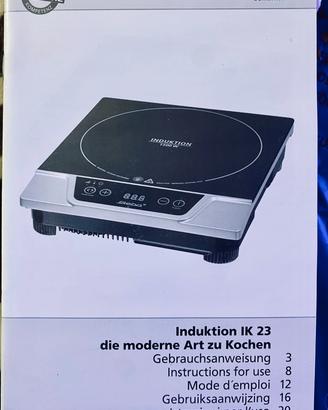 INDUKTION INDUZIONE PIASTRA VETRO TEMPERATO 2000W